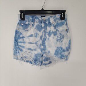 Gap Women's High Rise Denim Shorts tie dye indigo blue  Size 25. 00